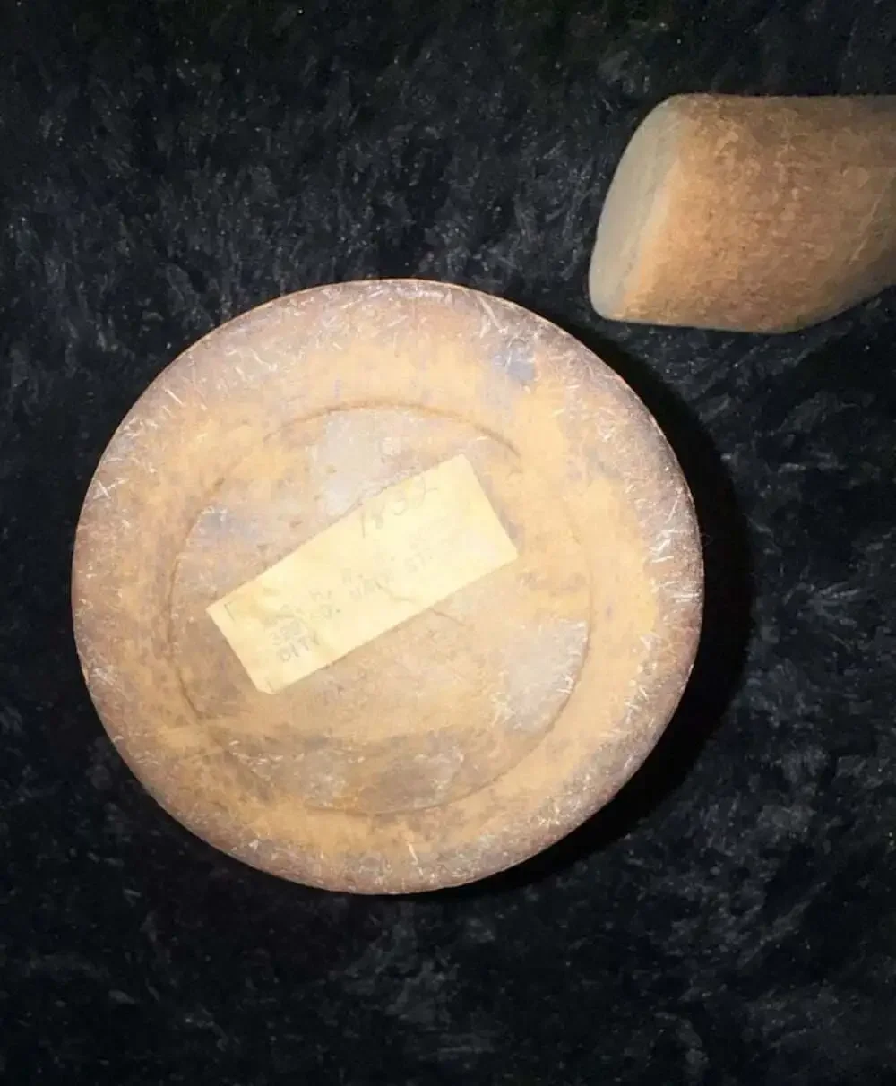 Antique Primitive Hand-Carved Wood Mortar and Pestle